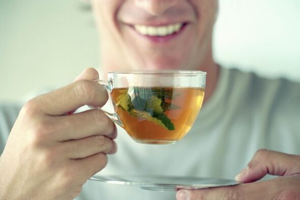 Té de herbas para o tratamento da prostatite